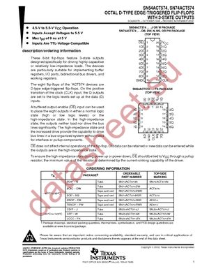 SN74ACT574PWR datasheet  